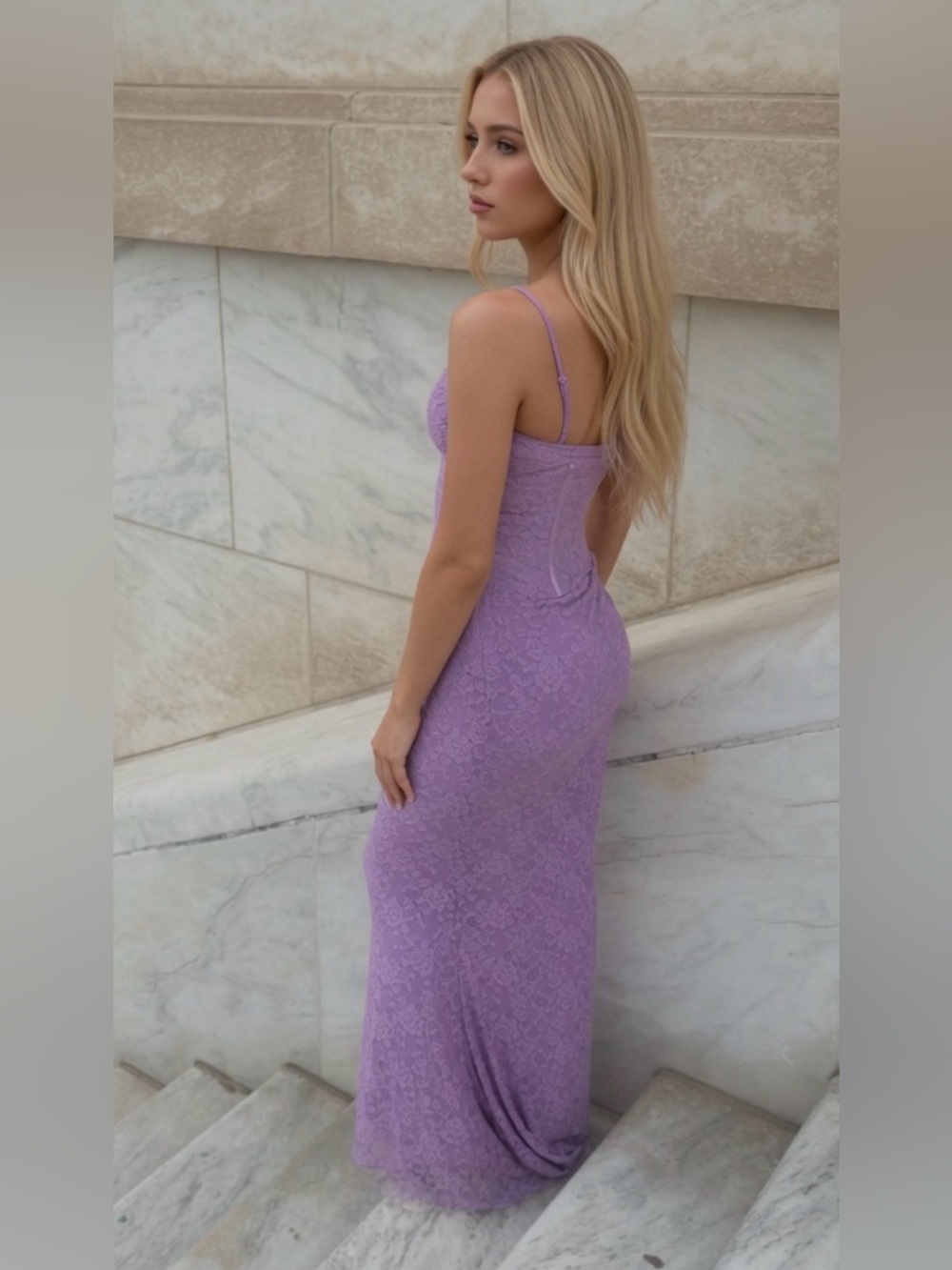HOUSE OF CB 'Antonina' Orchid Lace Corset Maxi Dress/ Small US2-4 $299 - Picture 3 of 15